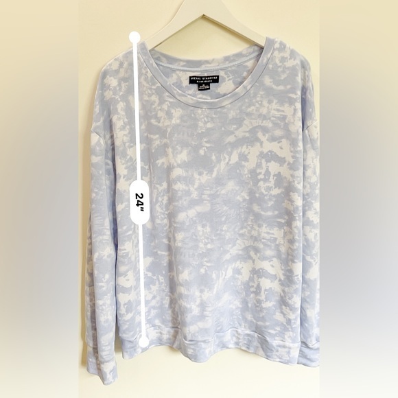 Sanctuary Social Standard Anthropologie Blue White Cloud Camo Sweatshirt Sz XL - Picture 6 of 8